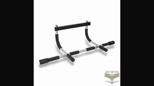Heavy-duty doorway pull-up bar with non-slip grips for back biceps and core strength training
