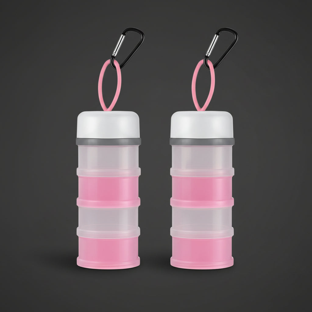 ProPortion Stackable Protein Powder Dispenser — 2-Pack Travel Containers with Funnels & Keychain