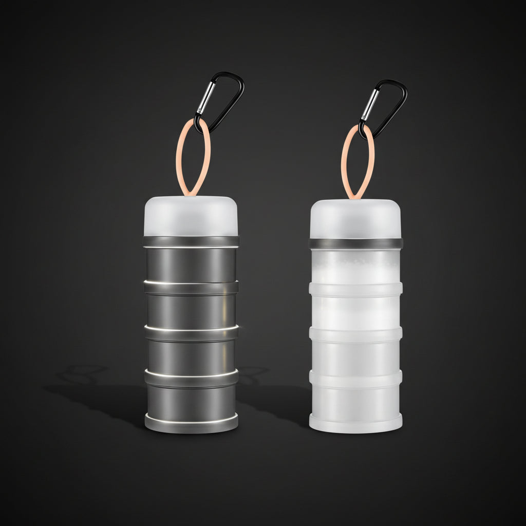 ProPortion Stackable Protein Powder Dispenser — 2-Pack Travel Containers with Funnels & Keychain