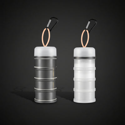 ProPortion Stackable Protein Powder Dispenser — 2-Pack Travel Containers with Funnels & Keychain