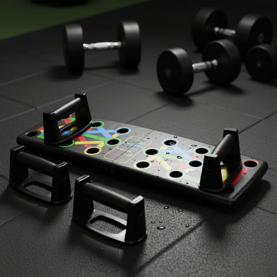 CoreForce Foldable Push-Up Board System — Adjustable, Color-Coded Upper-Body Trainer